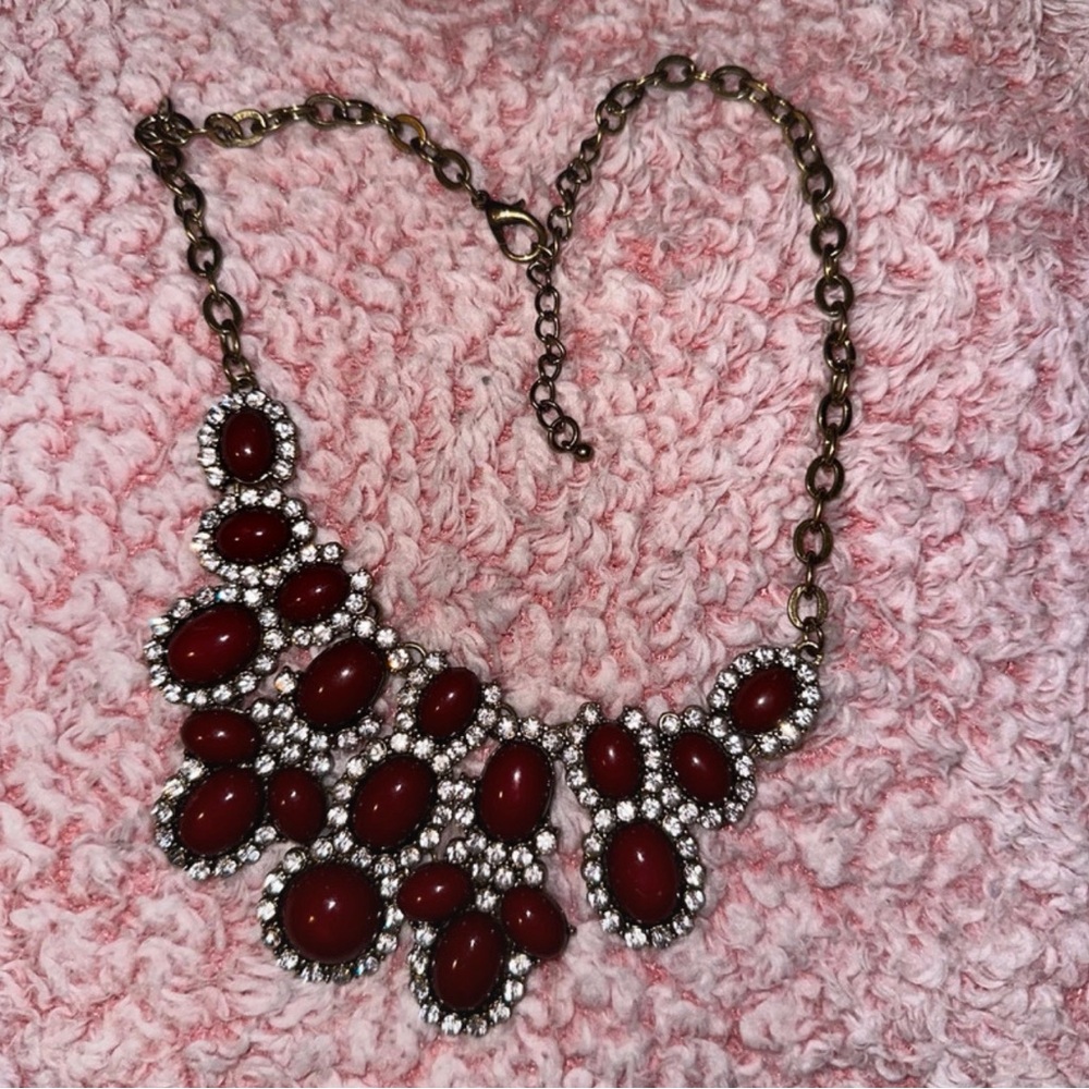 Elegant Red/Burgundy Statement Necklace